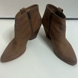 Frye Tan Regina Western Leather Ankle Boot 8.5